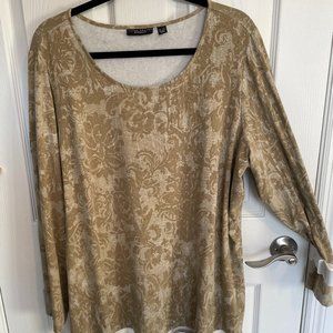 Susan Graver Weekend Printed Cotton Modal Top with Snaps